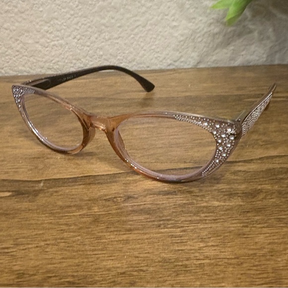 Brown Rhinestone Reading Glasses, +1.50 - Picture 6 of 7